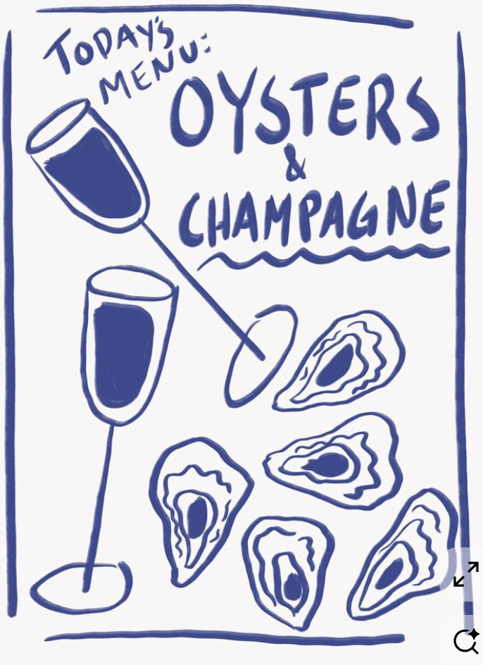 Oyster & Champagne Night - Illustration